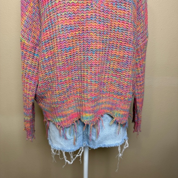 Main Strip Multi Color Oversized V-Neck Sweater - Picture 3 of 6